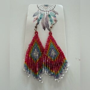 Boho Style Hand Beaded Earrings